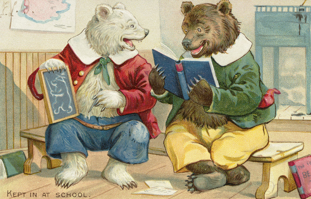 Detail of Kept in at School Postcard by Anonymous