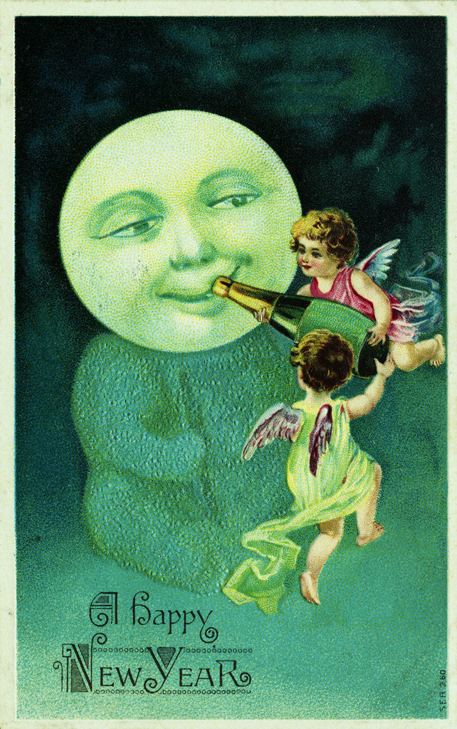 Detail of A Happy New Year Postcard by Anonymous