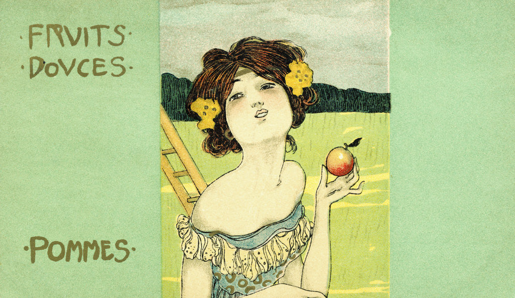 Detail of Fruits Douces: Pommes Postcard by Anonymous