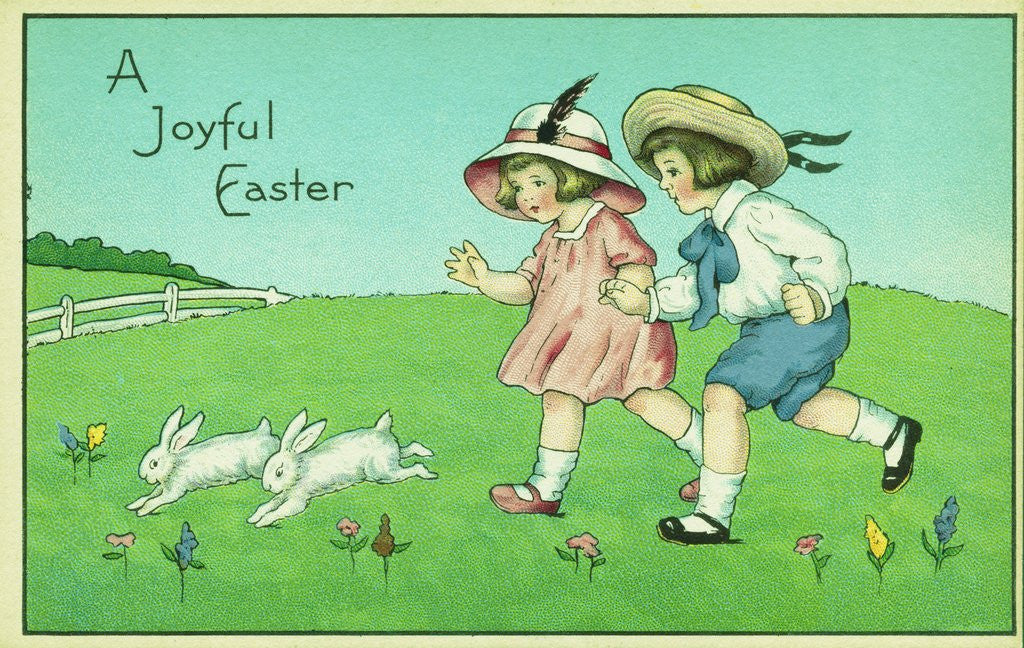Detail of A Joyful Easter Postcard by Anonymous