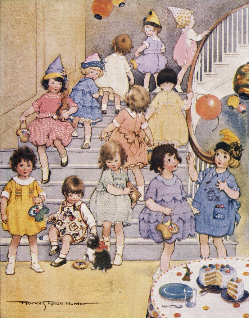 Illustration of a Children's Birthday Party by Frances Tipton Hunter