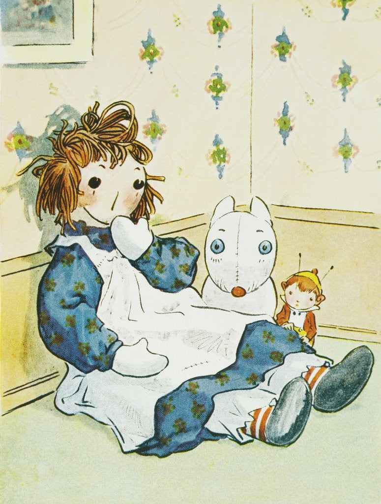 Detail of Book Illustration of a Raggedy Ann Doll by Johnny Gruelle