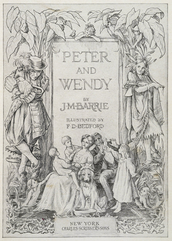 Detail of Peter and Wendy Book Cover Illustration by Francis Donkin Bedford