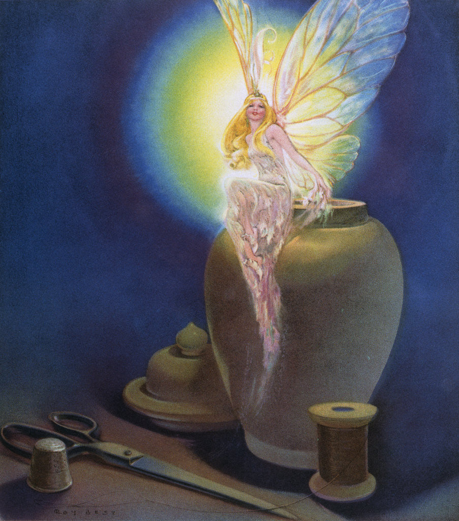 Detail of Book Illustration of Tinkerbell the Fairy by Roy Best