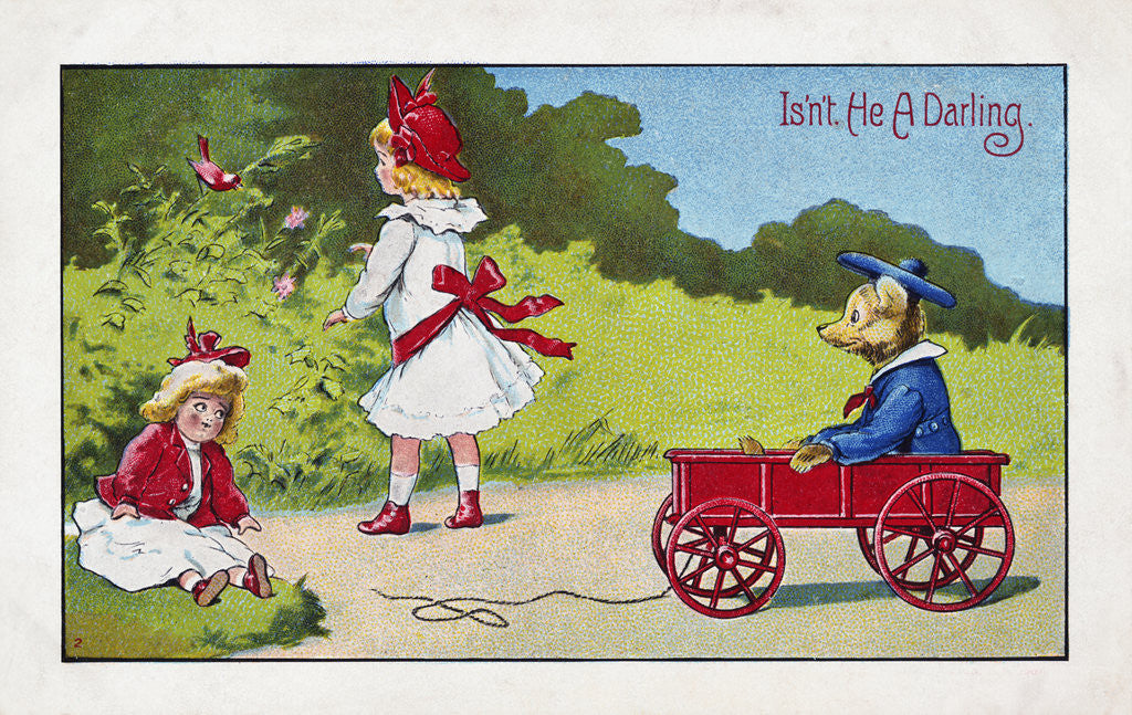 Detail of Is'n't. He a Darling. Postcard by Anonymous