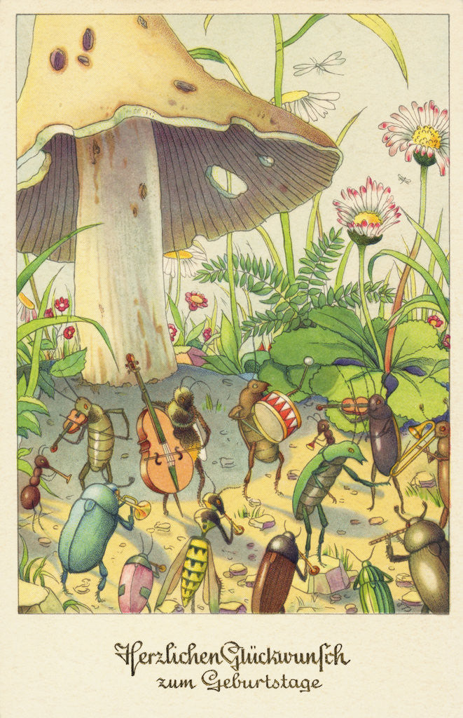 Detail of Herzlichen Gluckwunsch zum Geburtstage Postcard by Anonymous