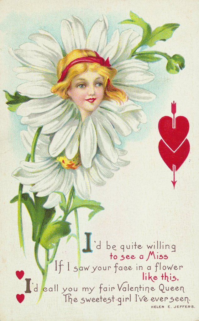 Detail of I'd be Quite Willing to See a Miss if I Saw Your Face in a Flower Like This Postcard by Corbis