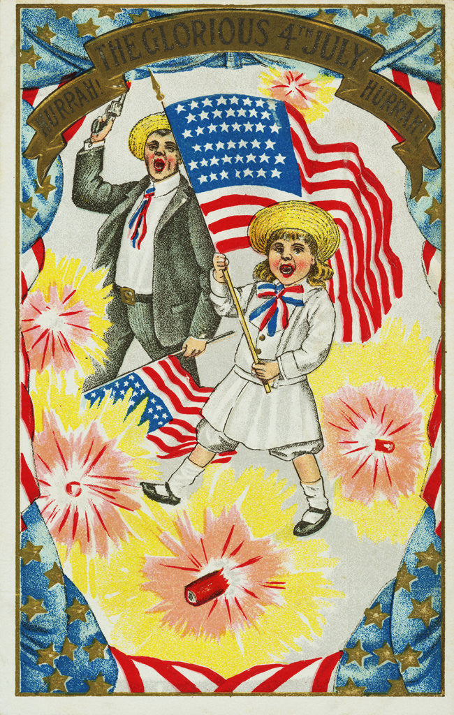 Detail of Hurrah! The Glorious 4th of July! Hurrah! Postcard by Anonymous
