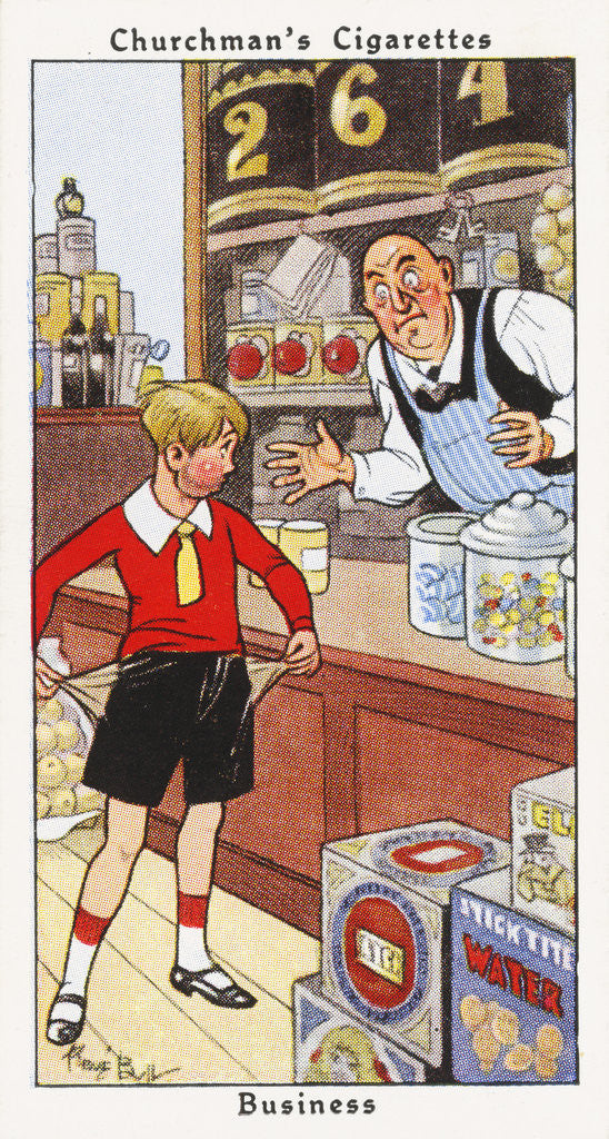 Detail of Business Churchman's Cigarettes Trade Card by Anonymous