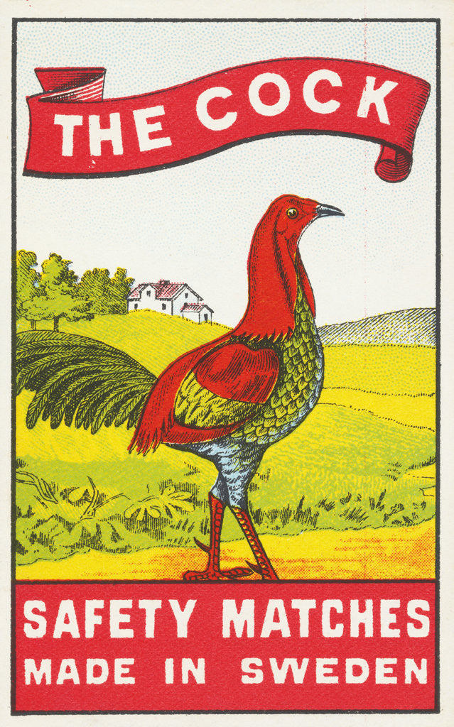 Detail of The Cock Matchbox Label by Corbis