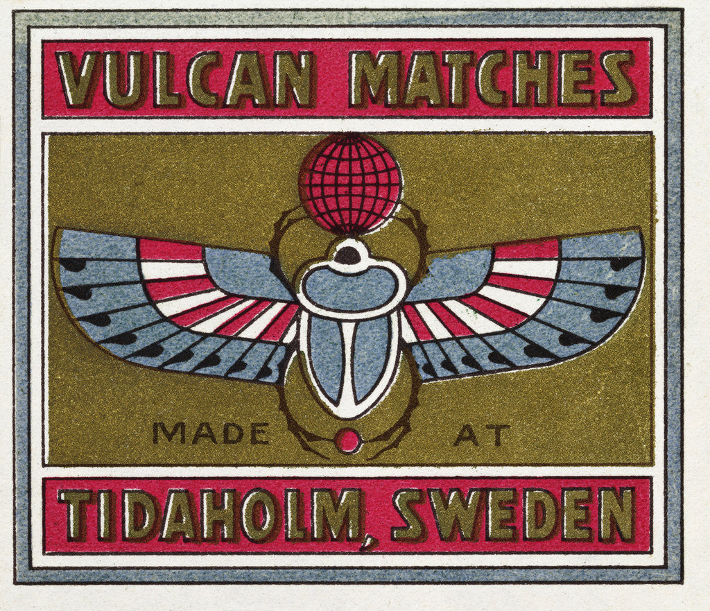 Detail of Vulcan Matches Matchbox Labels by Anonymous