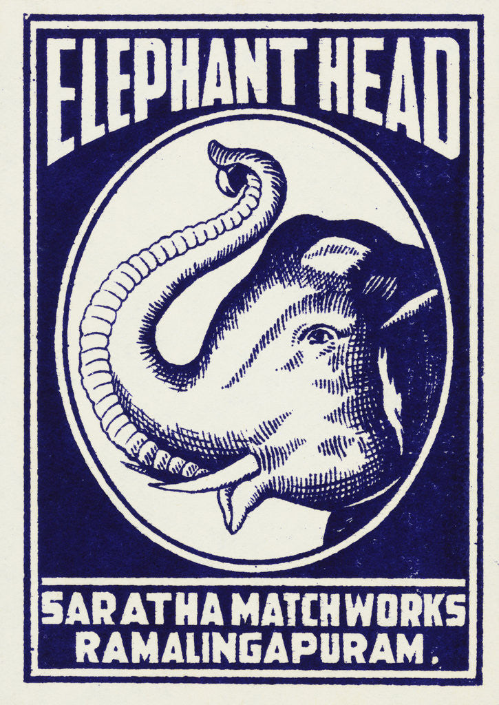 Detail of Elephant Head Matchbox Labels by Anonymous