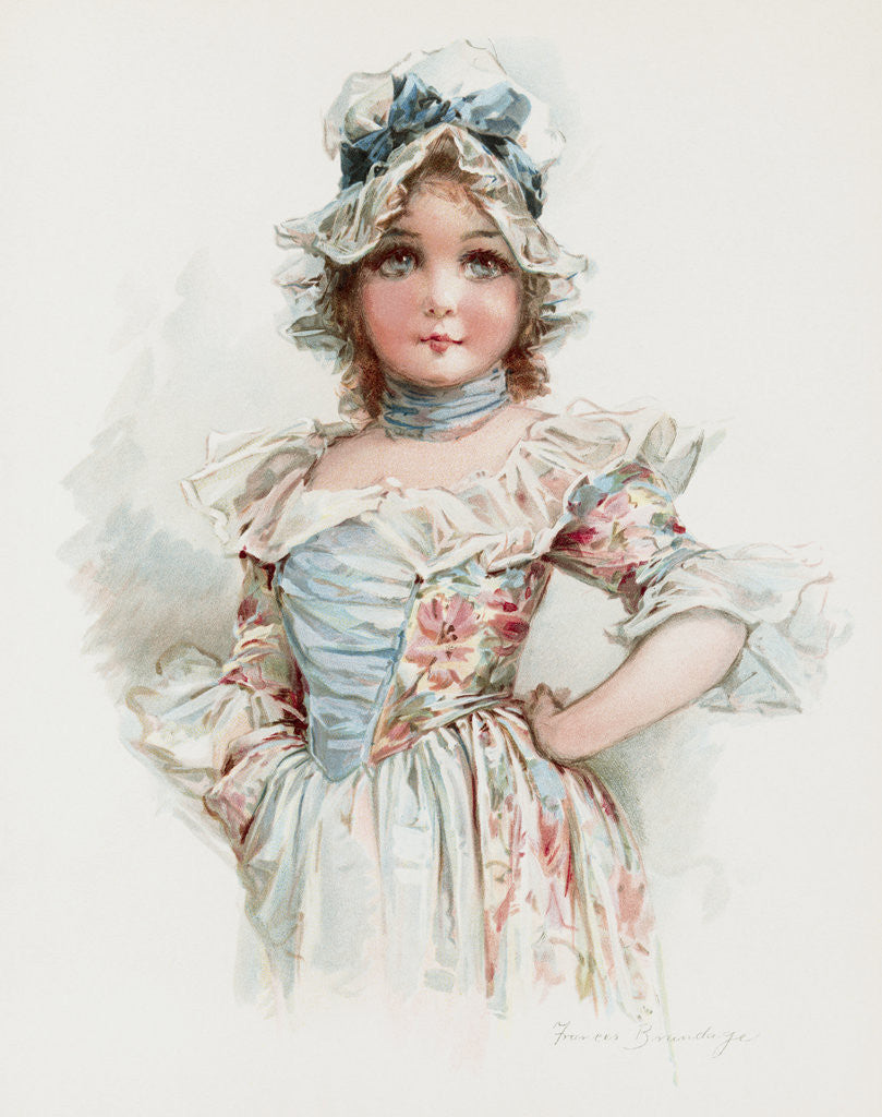 Detail of Girl in Blue Dress by Frances Brundage