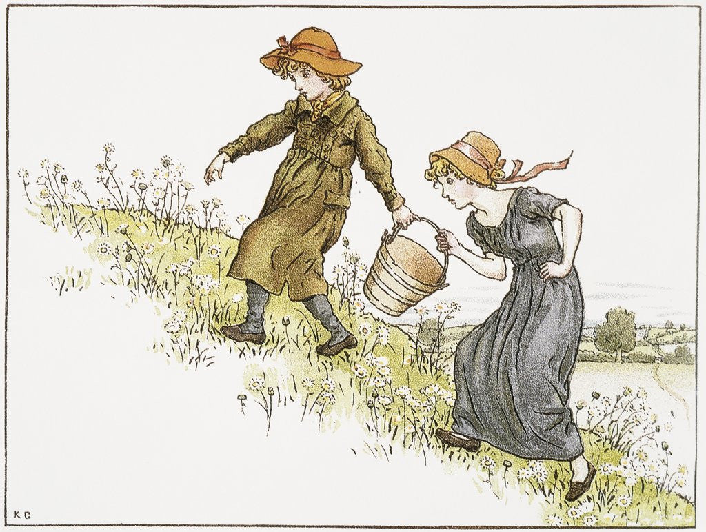 Detail of Illustration of Jack and Jill by Kate Greenaway