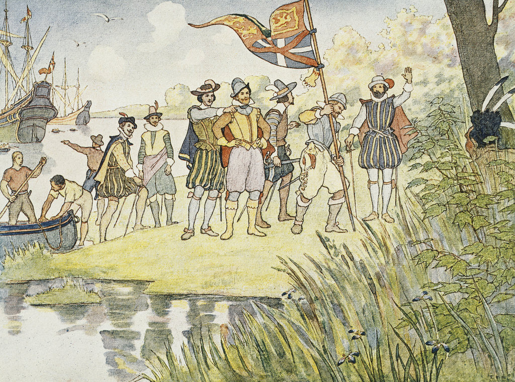 Detail of Illustration of Captain John Smith Landing in the New World by E. Boyd Smith