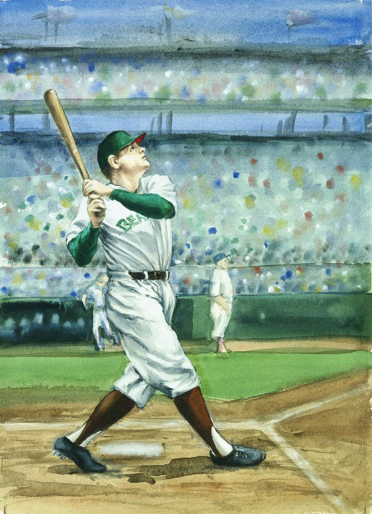Detail of A Baseball Player at Bat from Frank and Ernest Play Ball by Alexandra Day
