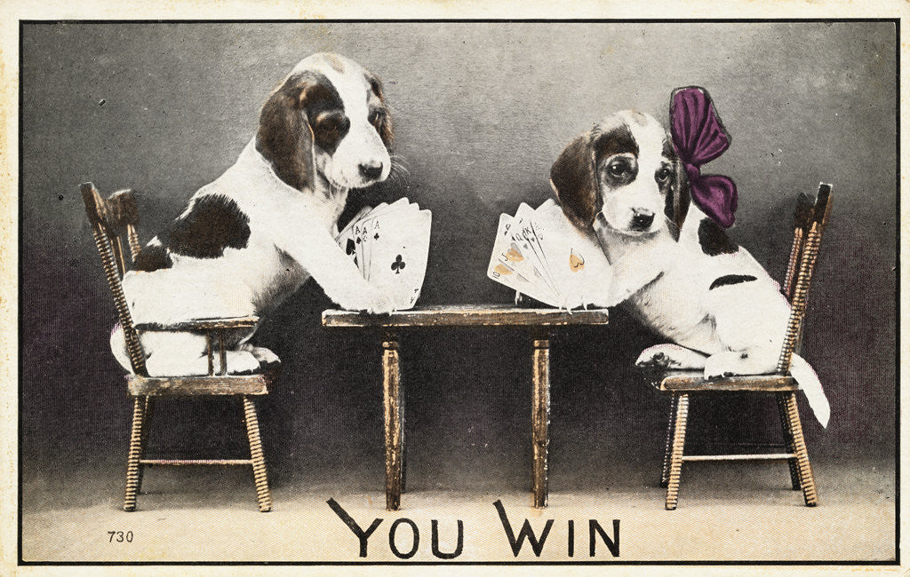Detail of You Win Postcard by Anonymous