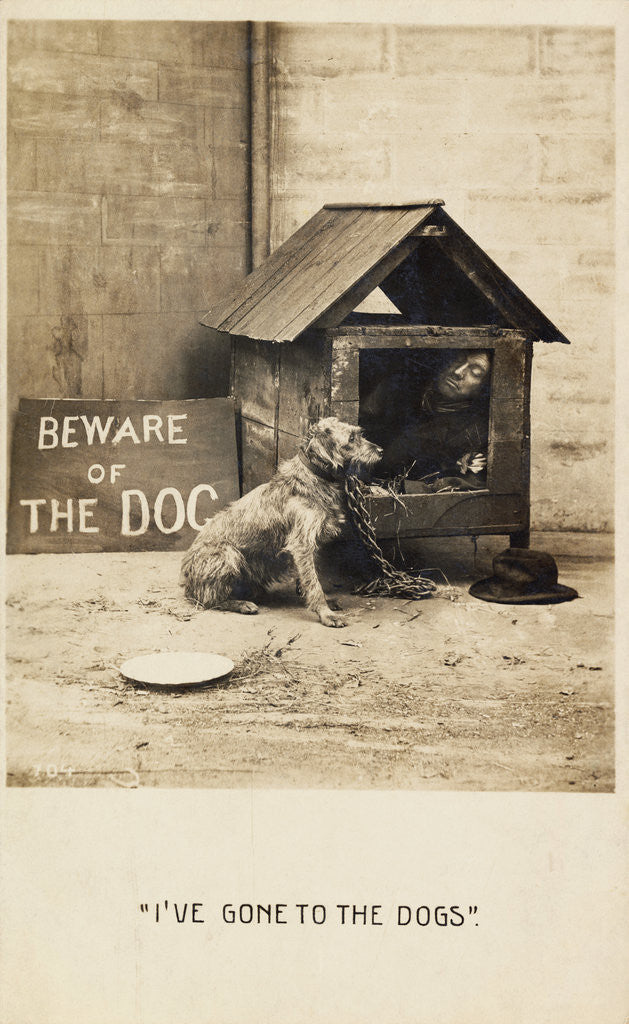 Detail of I've Gone to the Dogs Postcard by Anonymous