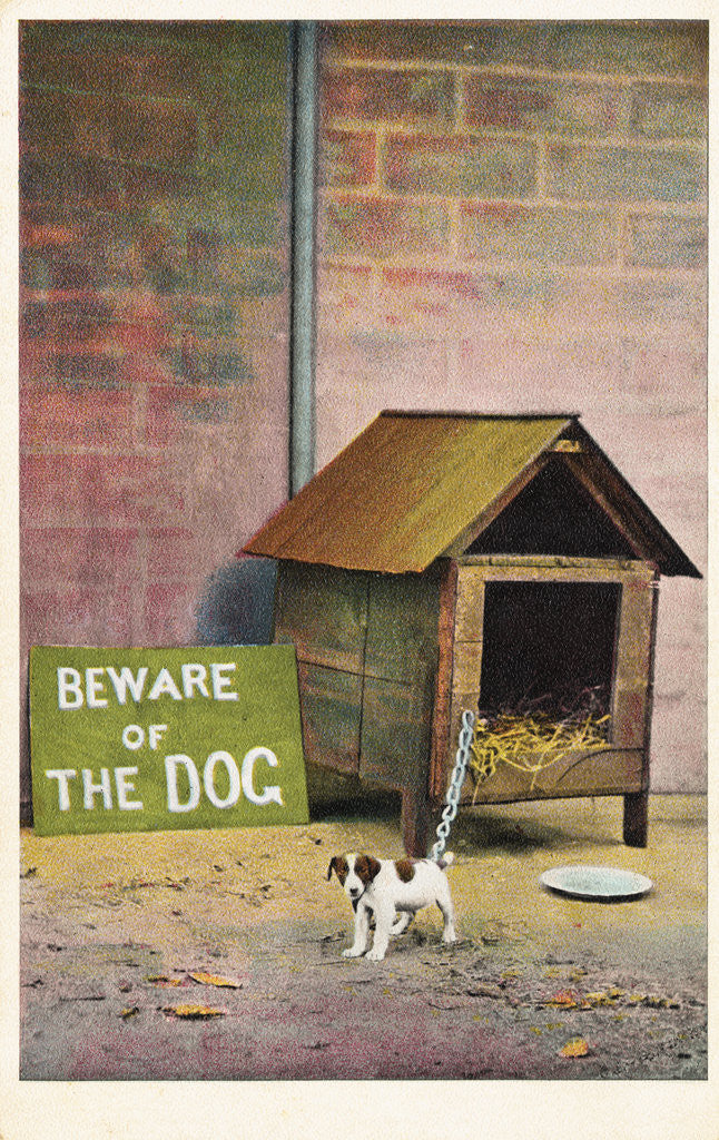 Detail of Beware of the Dog Postcard by Anonymous