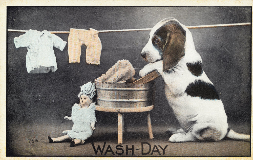 Detail of Wash-Day Postcard by Anonymous
