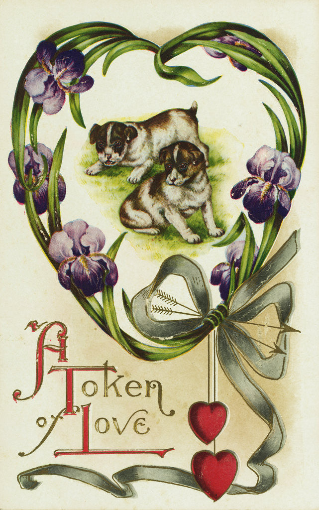 Detail of A Token of Love Postcard by Anonymous