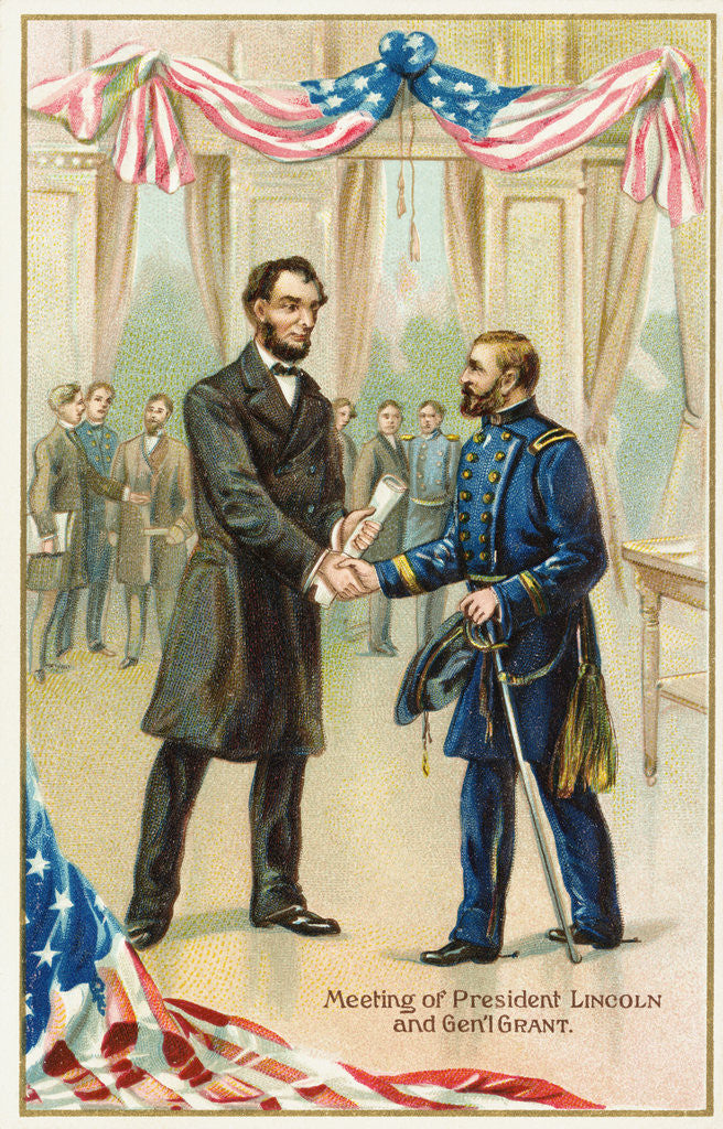 Detail of Meeting of President Lincoln and Gen'l Grant Postcard by Anonymous