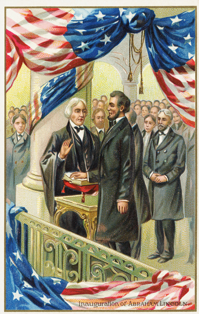 Detail of Inauguration of Abraham Lincoln Postcard by Corbis