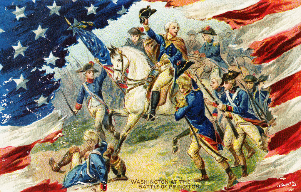 Detail of Washington at the Battle of Princeton Postcard by Corbis