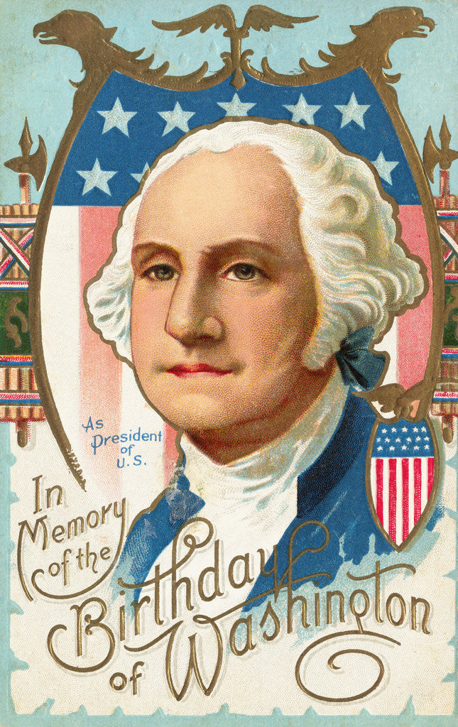Detail of In Memory of the Birthday of Washington Postcard by Anonymous