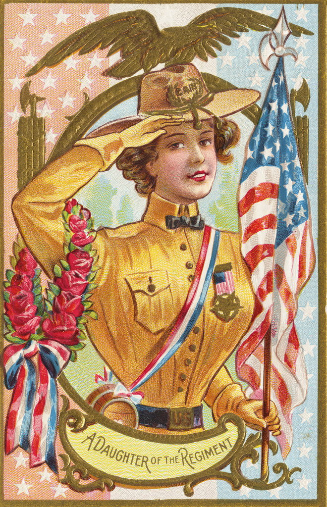Detail of A Daughter of the Regiment Postcard with Woman by Corbis