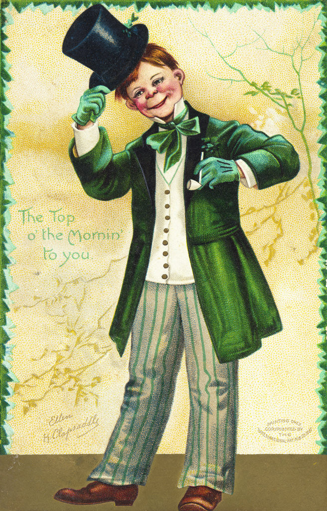 Detail of The Top o' the Mornin' to You Postcard by Ellen H. Clapsaddle