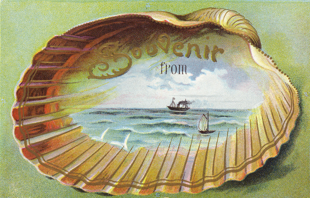 Detail of Souvenir From Postcard with Ocean Scene by Anonymous