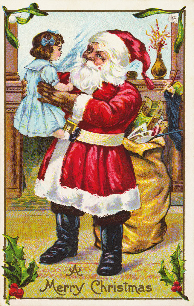 Detail of A Merry Christmas Greeting Postcard by Anonymous
