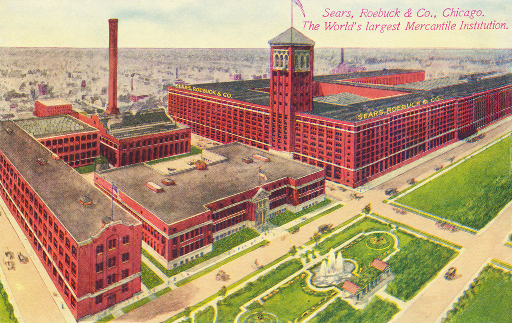 Detail of Sears, Roebuck & Co., Chicago Postcard by Corbis