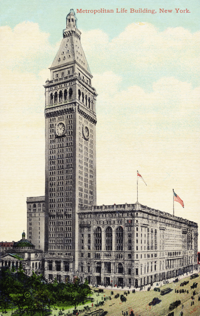 Detail of Metropolitan Life Building, New York Postcard by Anonymous