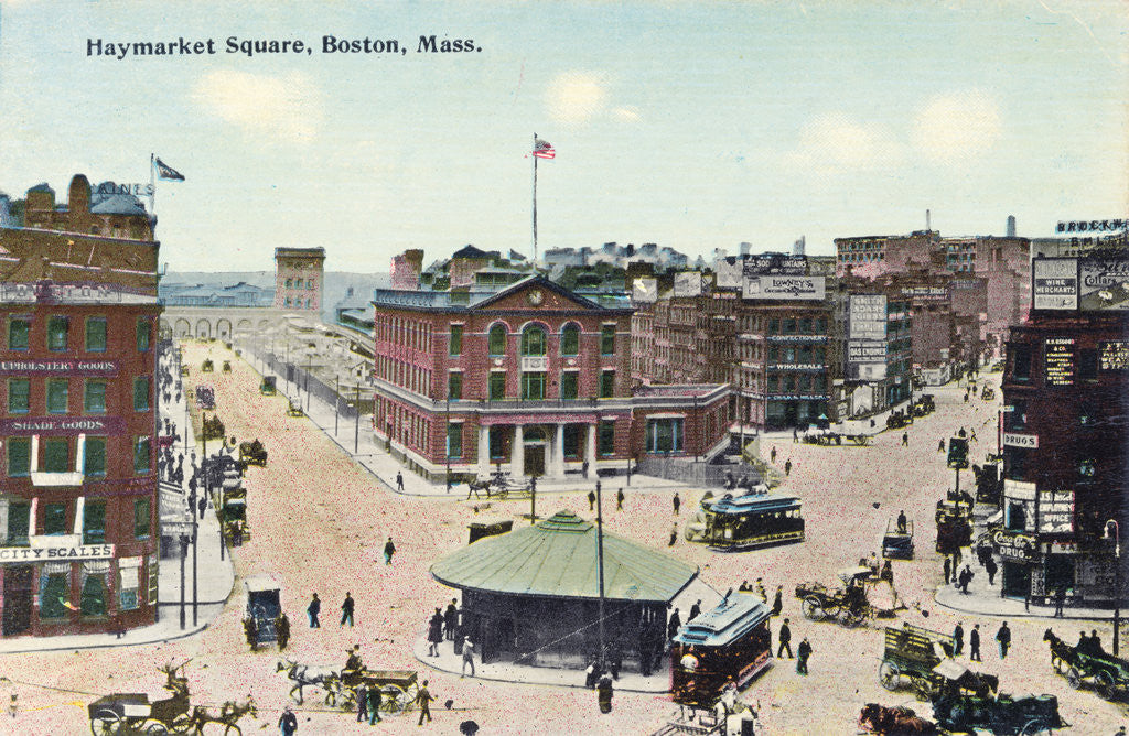 Detail of Haymarket Square, Boston, Mass. Postcard by Anonymous