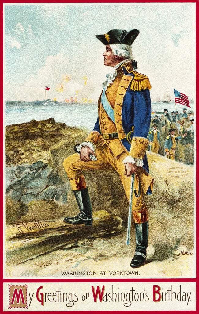 Detail of My Greetings on Washington's Birthday Postcard by Richard Veenfliet