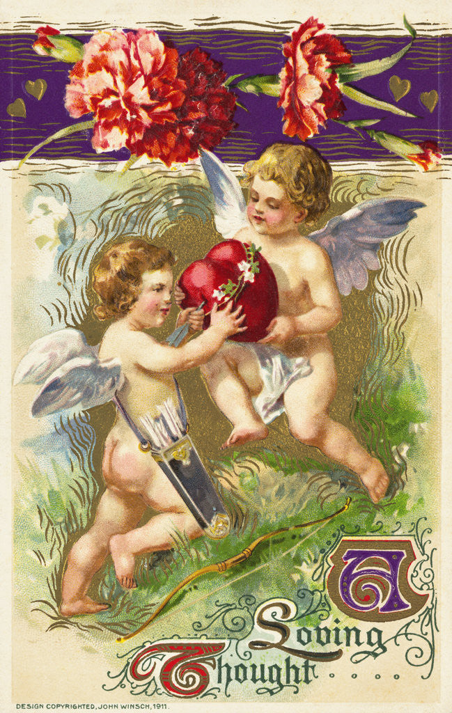 Detail of A Loving Thought Postcard by John Winsch