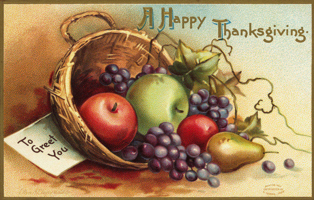 Detail of A Happy Thanksgiving Postcard by Ellen H. Clapsaddle