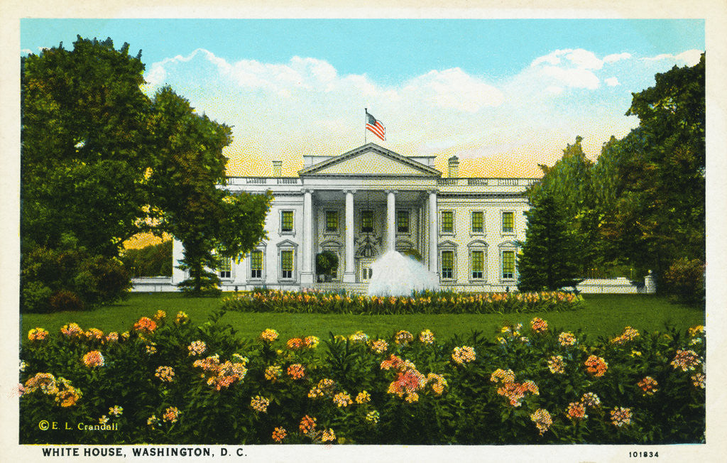 Detail of White House, Washington, D.C. Postcard by Anonymous