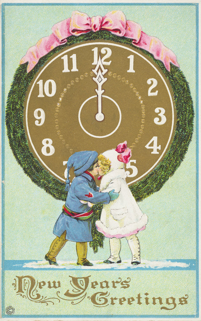 Detail of New Years Greetings Postcard by Anonymous