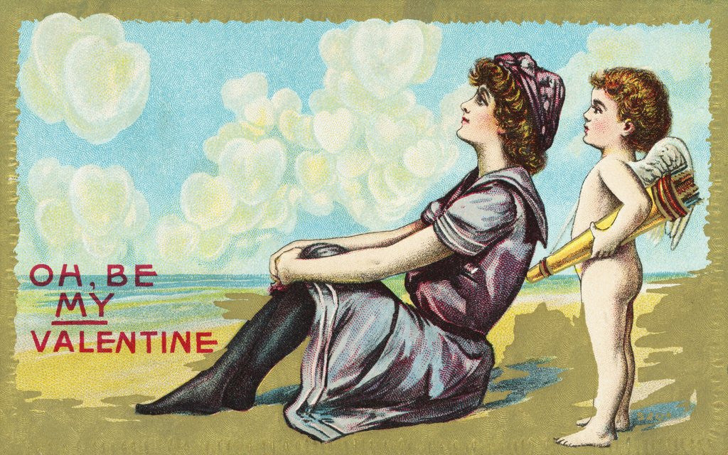 Detail of Oh, Be My Valentine Postcard by Anonymous