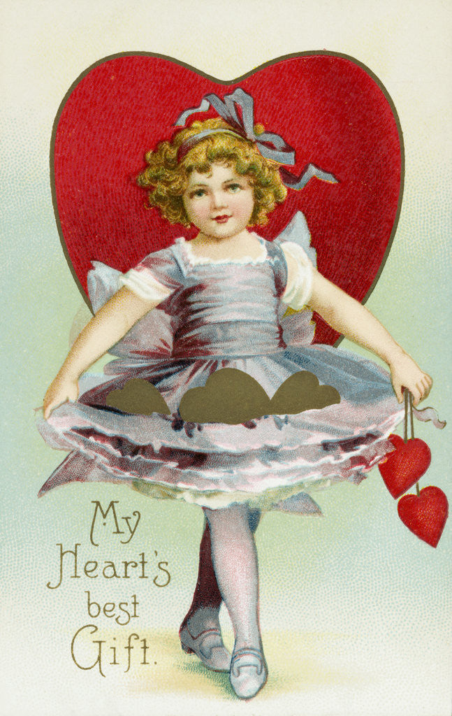 Detail of My Heart's Best Gift Valentine Postcard by Corbis