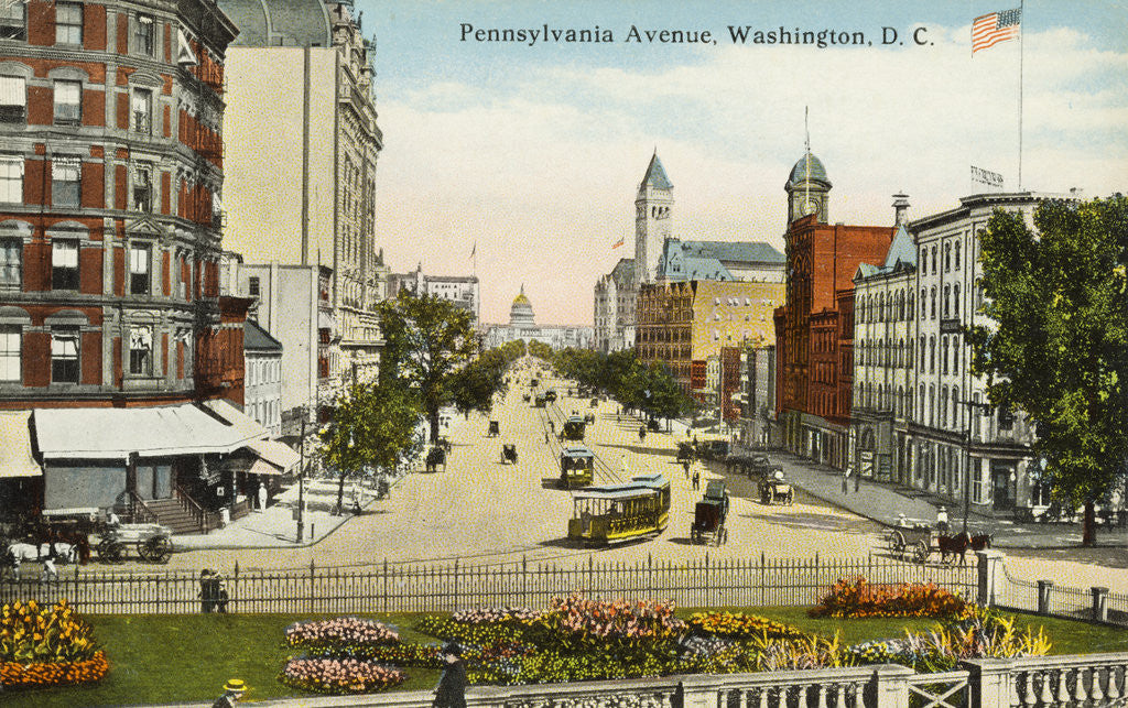 Detail of Pennsylvania Avenue, Washington, D.C. Postcard by Anonymous