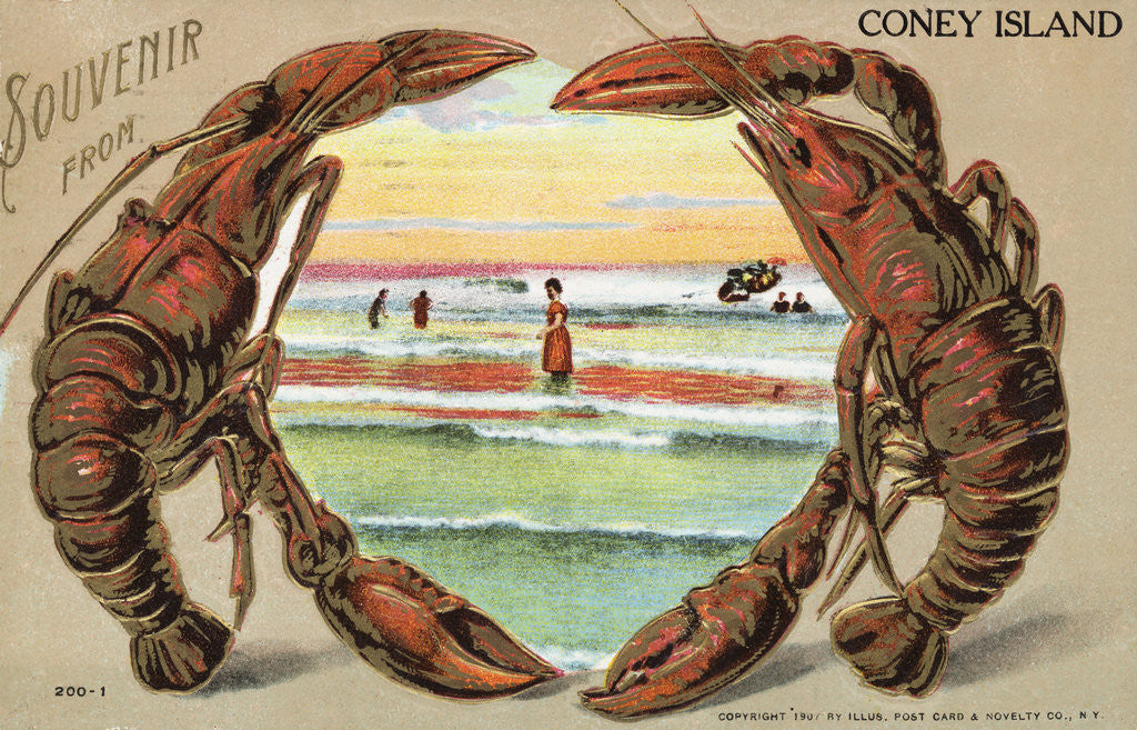 Detail of Souvenir from Coney Island Postcard by Anonymous
