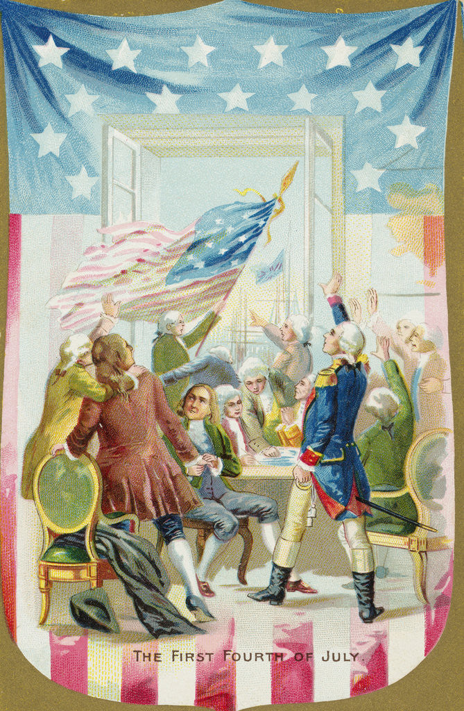 Detail of The First Fourth of July Postcard by Anonymous