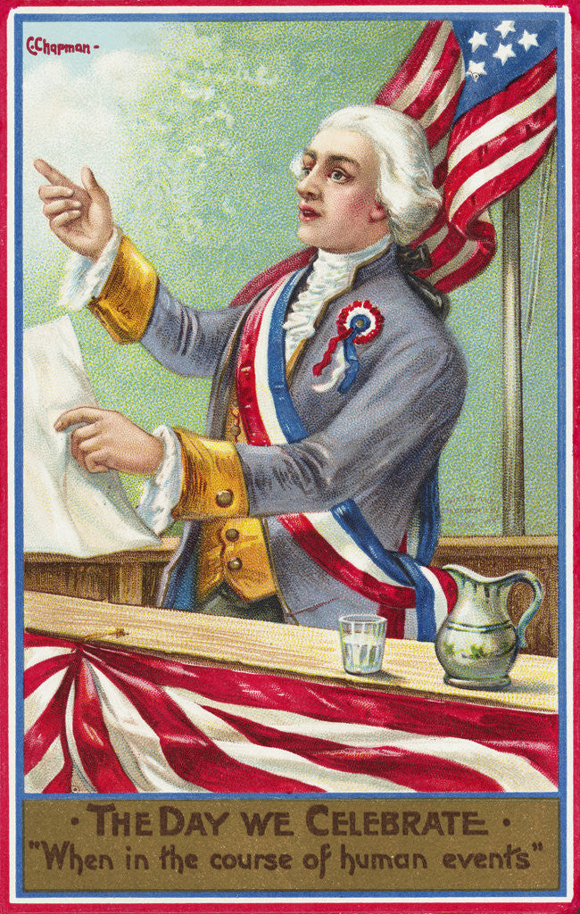 Detail of The Day We Celebrate: When in the Course of Human Events Postcard by Anonymous