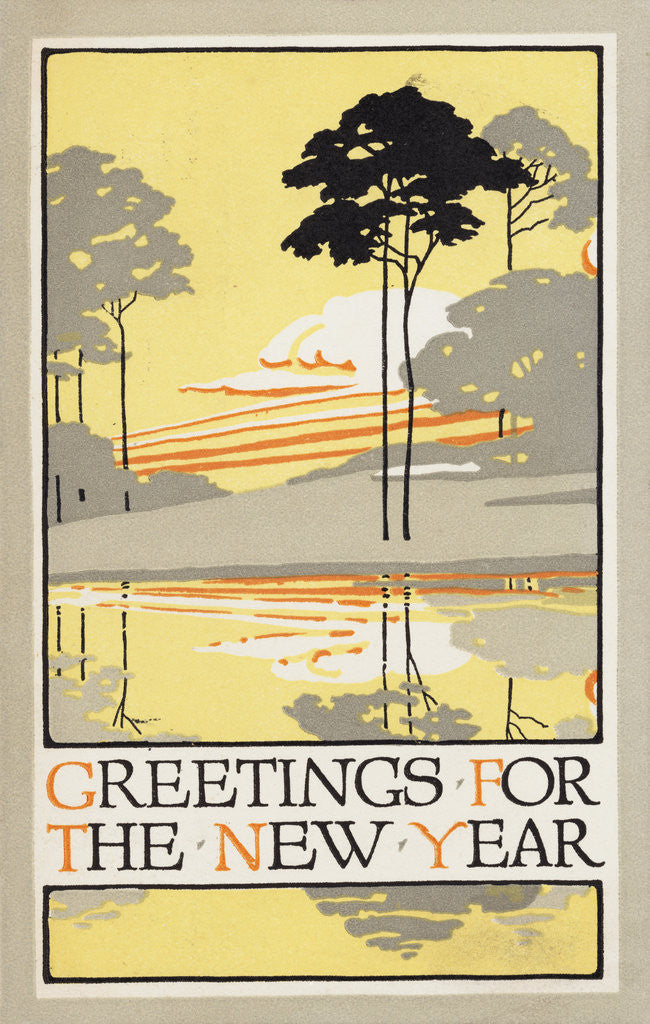 Detail of Greetings for the New Year Postcard by Corbis