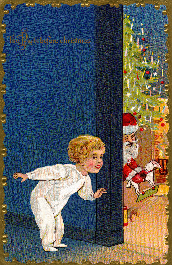Detail of The Night Before Christmas Postcard by Anonymous
