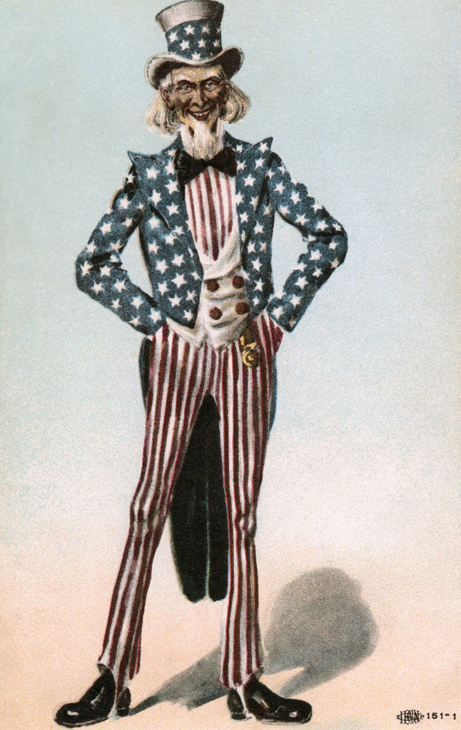 Detail of Postcard of Uncle Sam by Anonymous